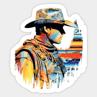 American Cowboy Western Country Tradition Culture Abstract Sticker